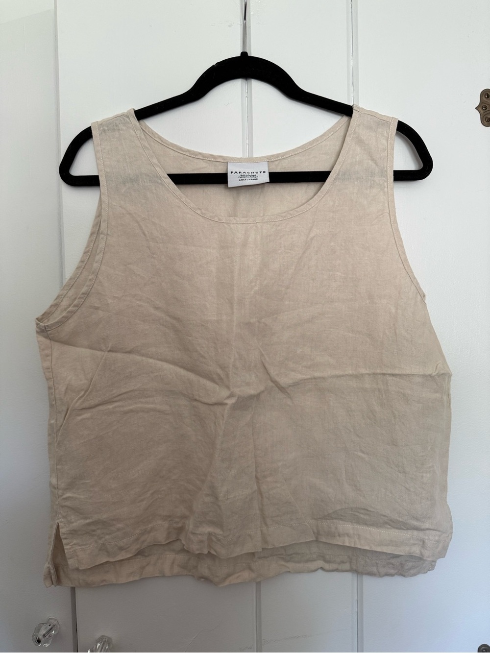Parachute Cream Linen Scoop Neck Tank